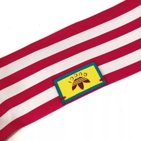 GUCCI BandeauScarf Adidas collaboration Neck Bow 3 Lines Scarf - Picture 4 of 11